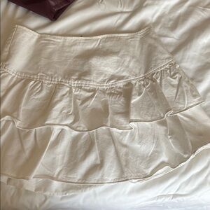 Elegant Cream Ruffle Skirt